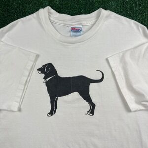 Vintage Hanes T-Shirt Men's XL White The Black Dog Martha's Vineyard Cotton 1995